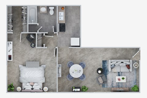 A2 Floorplan 675 square feet at Ashford Crossing, Shrewsbury, MA